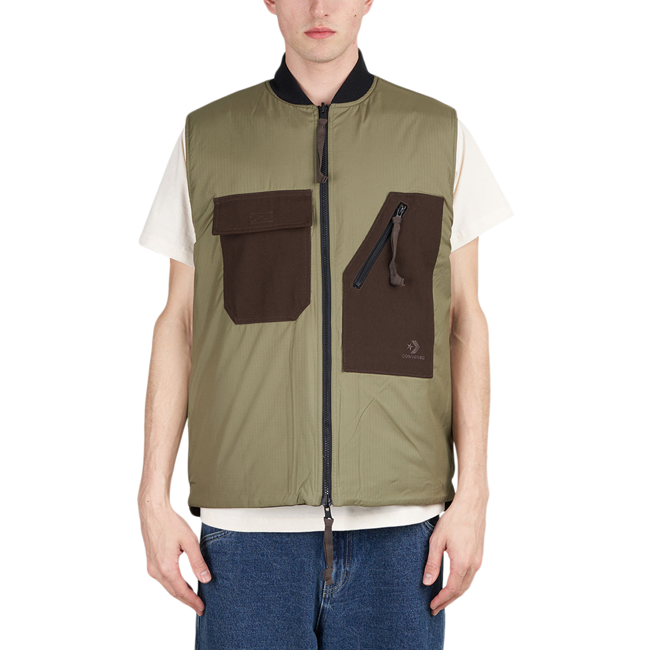 Converse x Patta Four-Leaf Clover Utility Reversible Padded Vest (Braun) - Allike Store