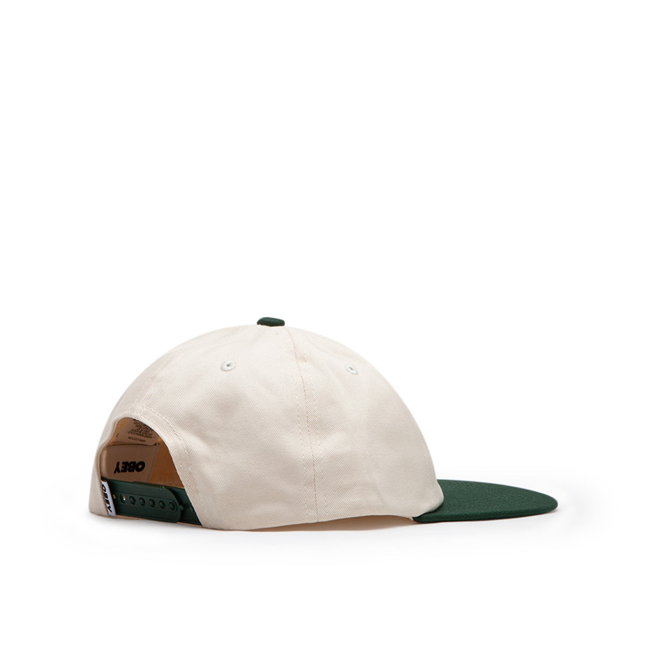 Obey Trip VI Panel Snapback Cap (Weiß / Grün) - Allike Store