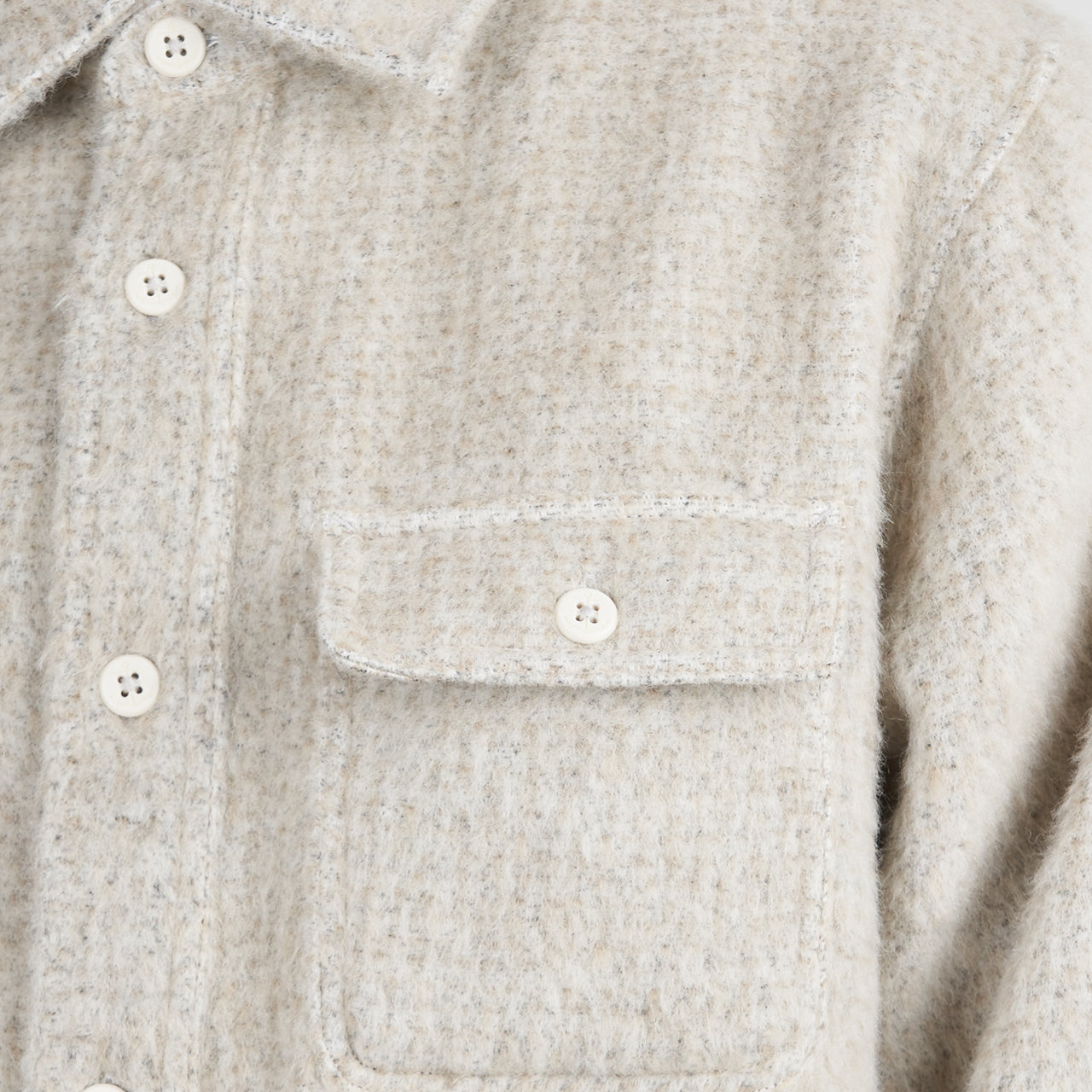 Stüssy Speckled Wool CPO Shirt (Beige) - Allike Store