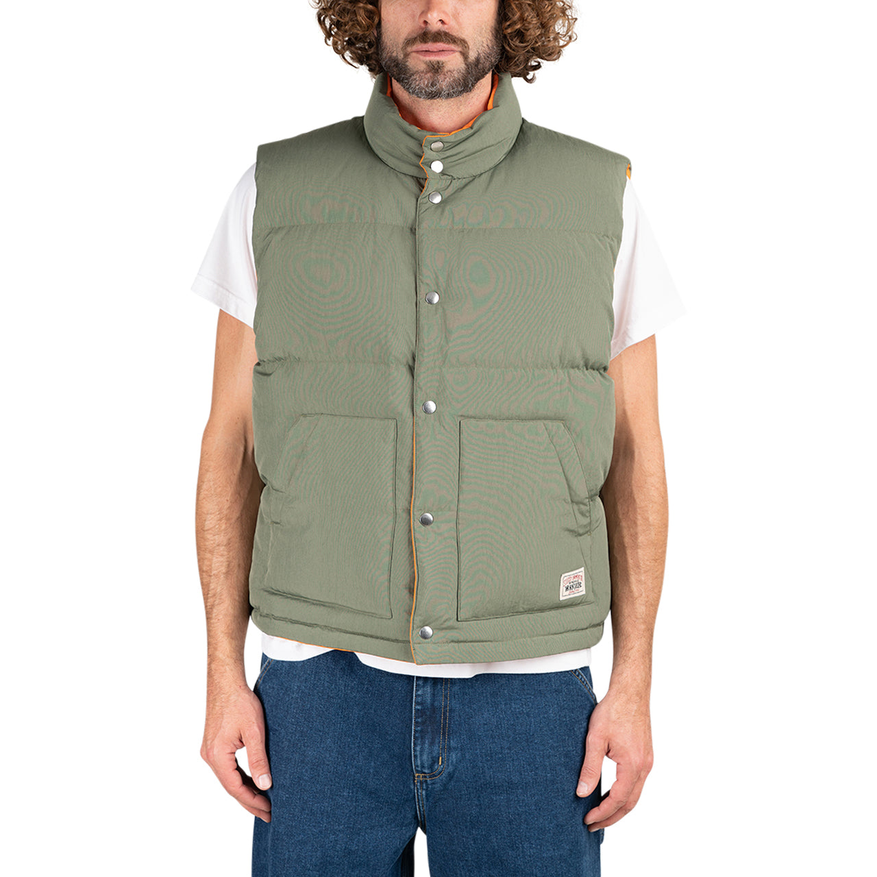 Stüssy Reversible Down Workgear Vest (Oliv / Orange) - Allike Store