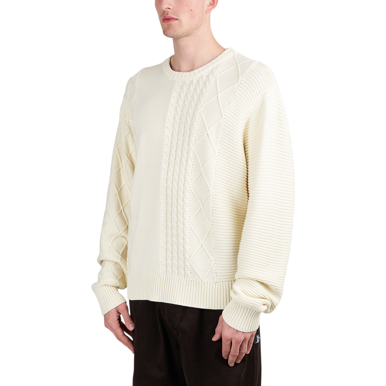 Stüssy Patchwork Sweater (Beige)  - Allike Store