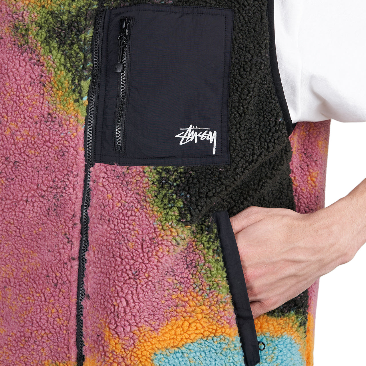 Stüssy Jacquard Dye Sherpa Vest (Multi) - Allike Store
