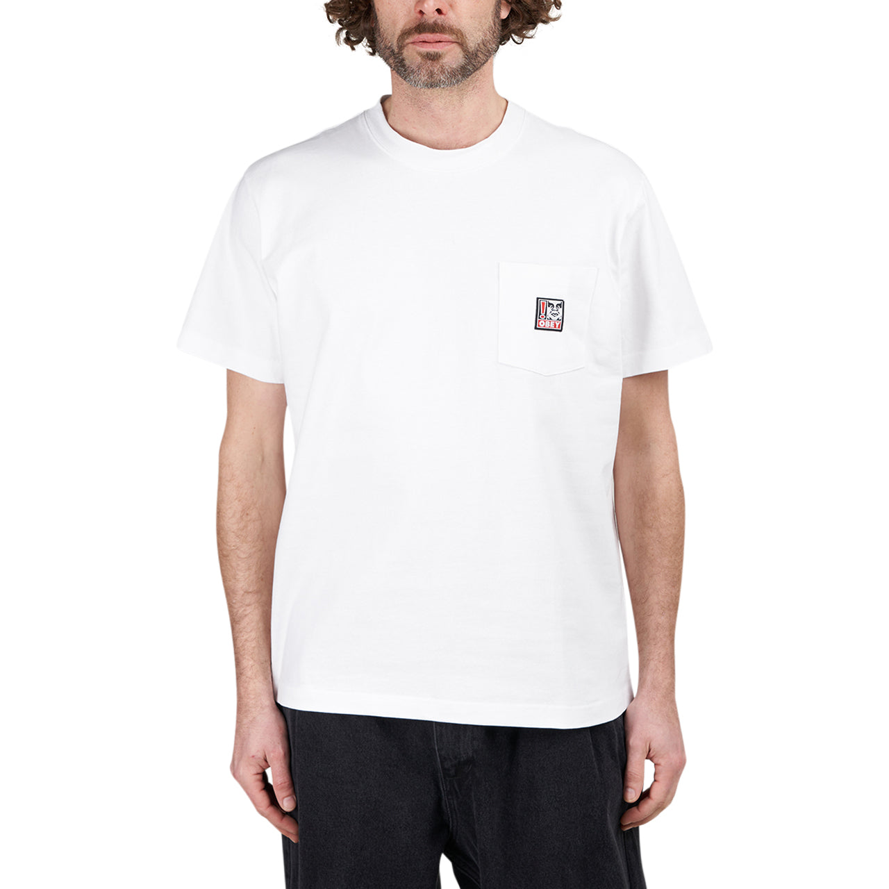 Obey Point Pocket T Shirt White