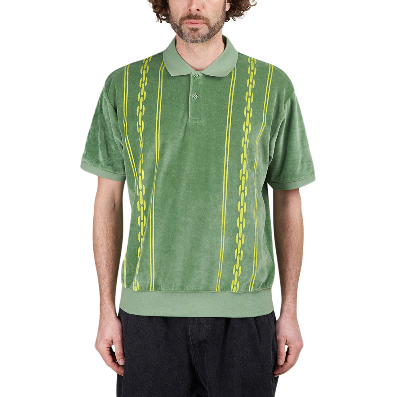 Obey Pensa Velour Polo (Grün) - Allike Store