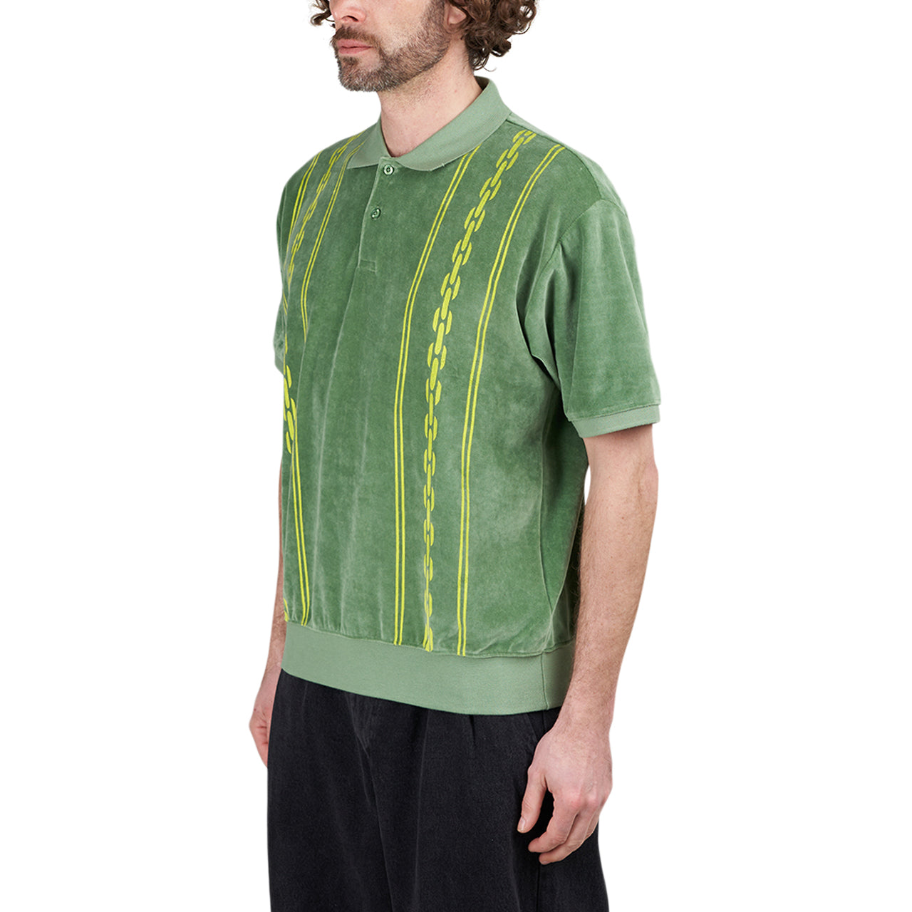 Obey Pensa Velour Polo (Grün) - Allike Store