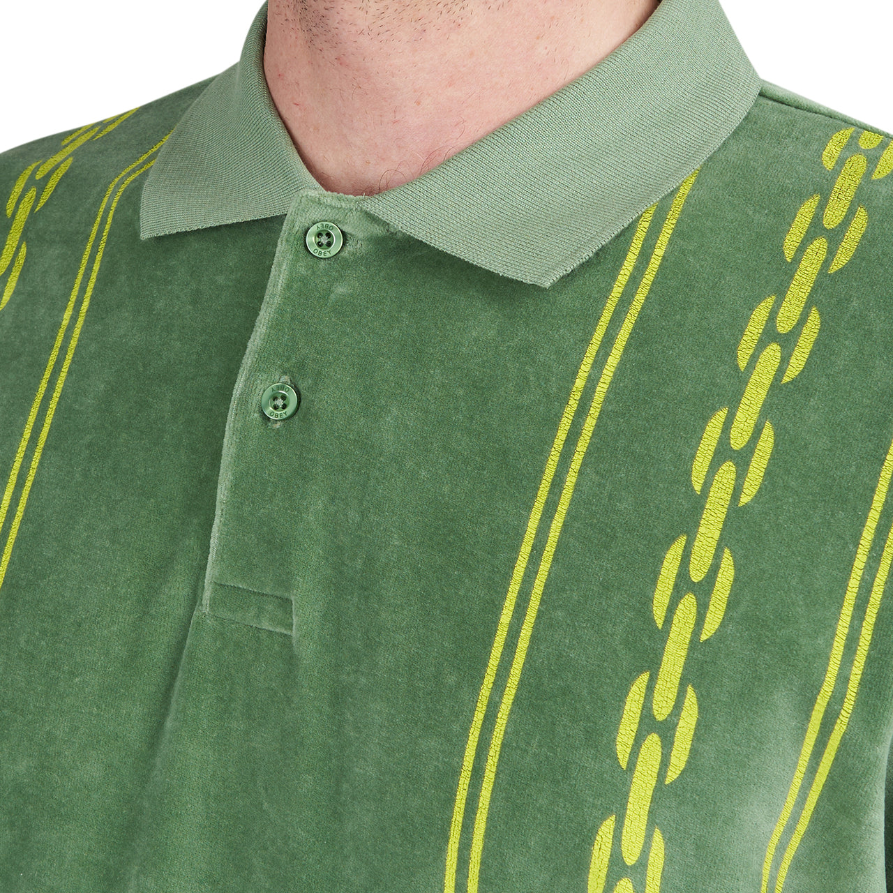 Obey Pensa Velour Polo (Grün) - Allike Store