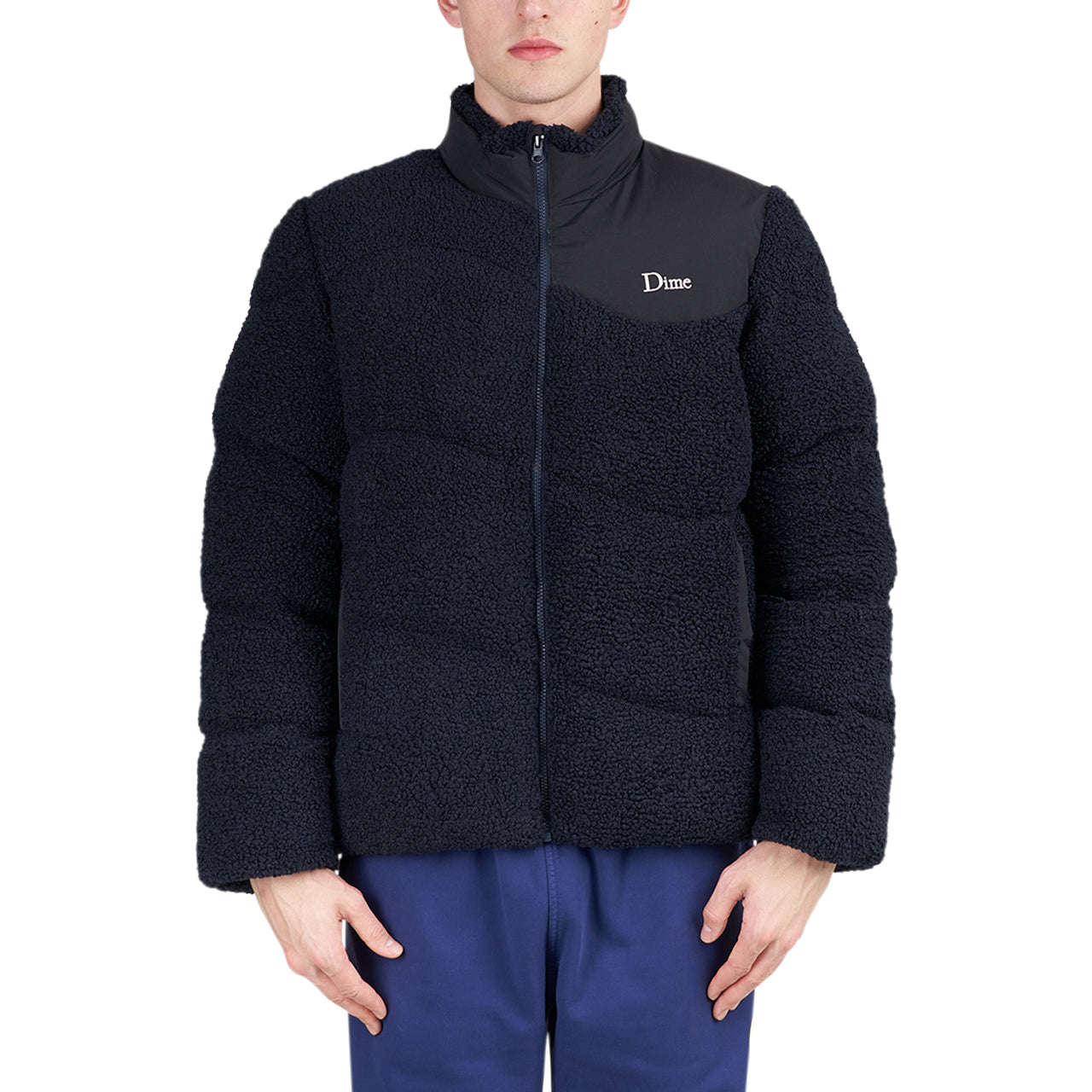 Dime Sherpa Puffer Jacket (Navy) - Allike Store