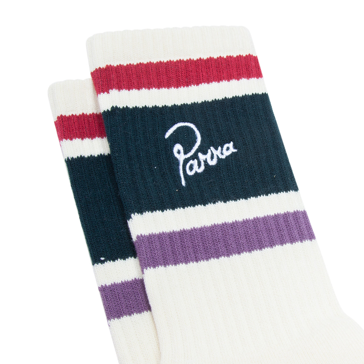 Parra Striper Logo Crew Socks (Weiß / Multi) - Allike Store