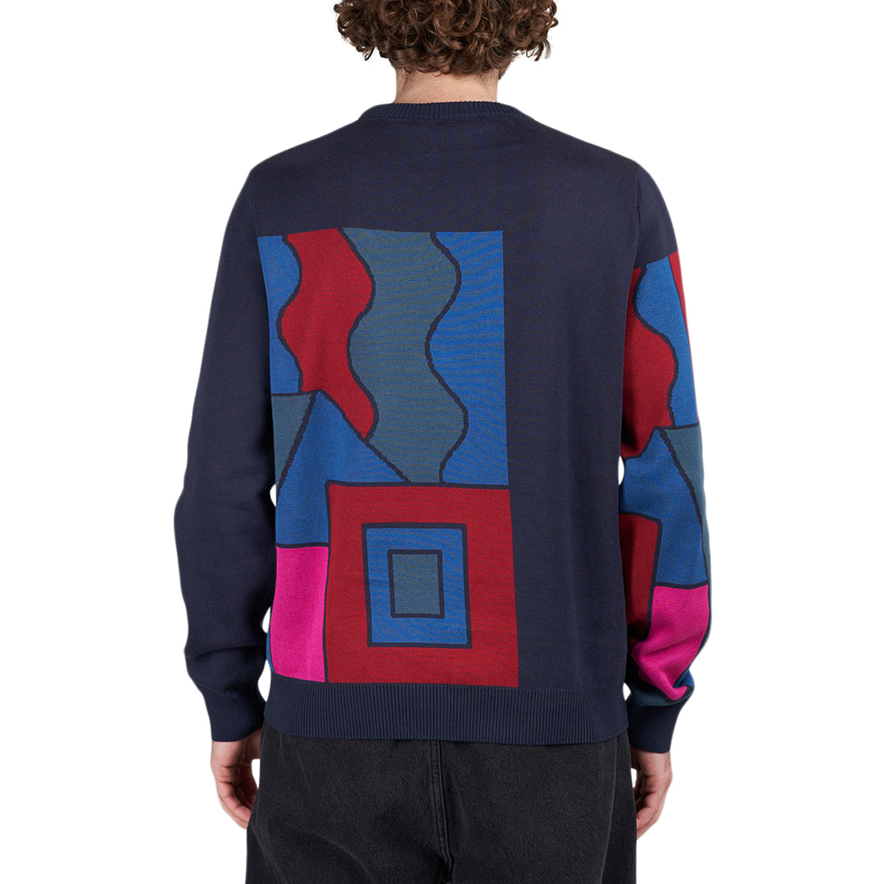 Parra Blocked Landscape Knitted Pullover (Navy / Multi) - Allike Store
