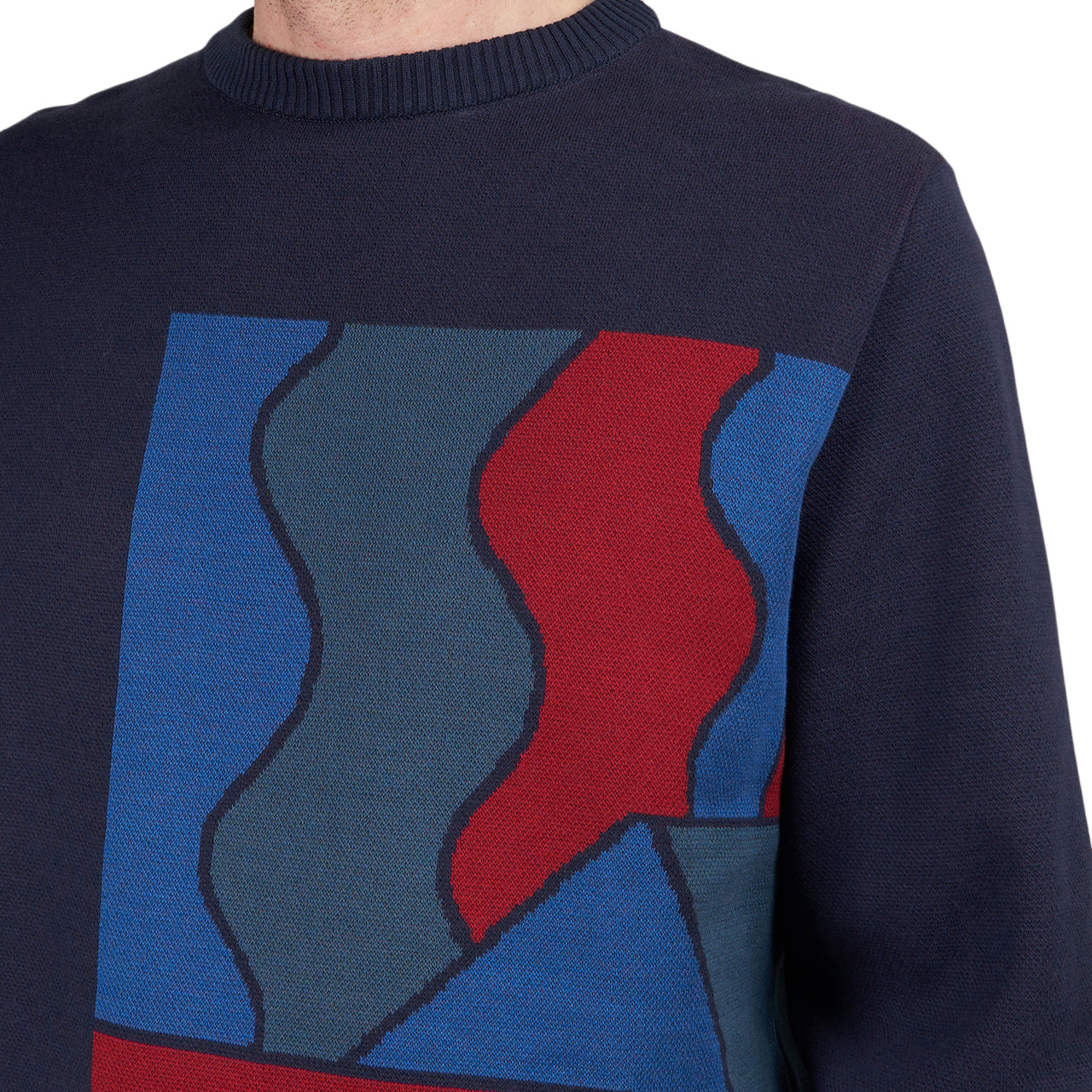 Parra Blocked Landscape Knitted Pullover (Navy / Multi) - Allike Store