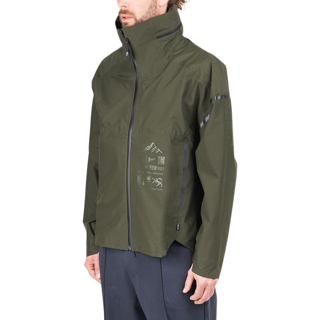 adidas Parley Myshelter Rain Jacket (Olive)  - Allike Store