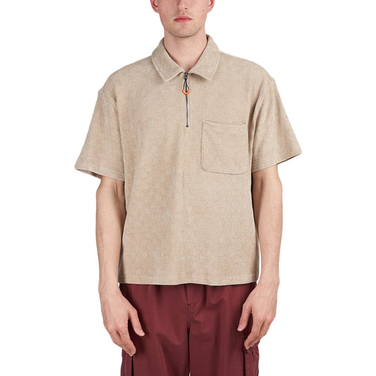 Brain Dead Knit Check Half Zip Shirt (Beige)  - Cheap Witzenberg Jordan Outlet