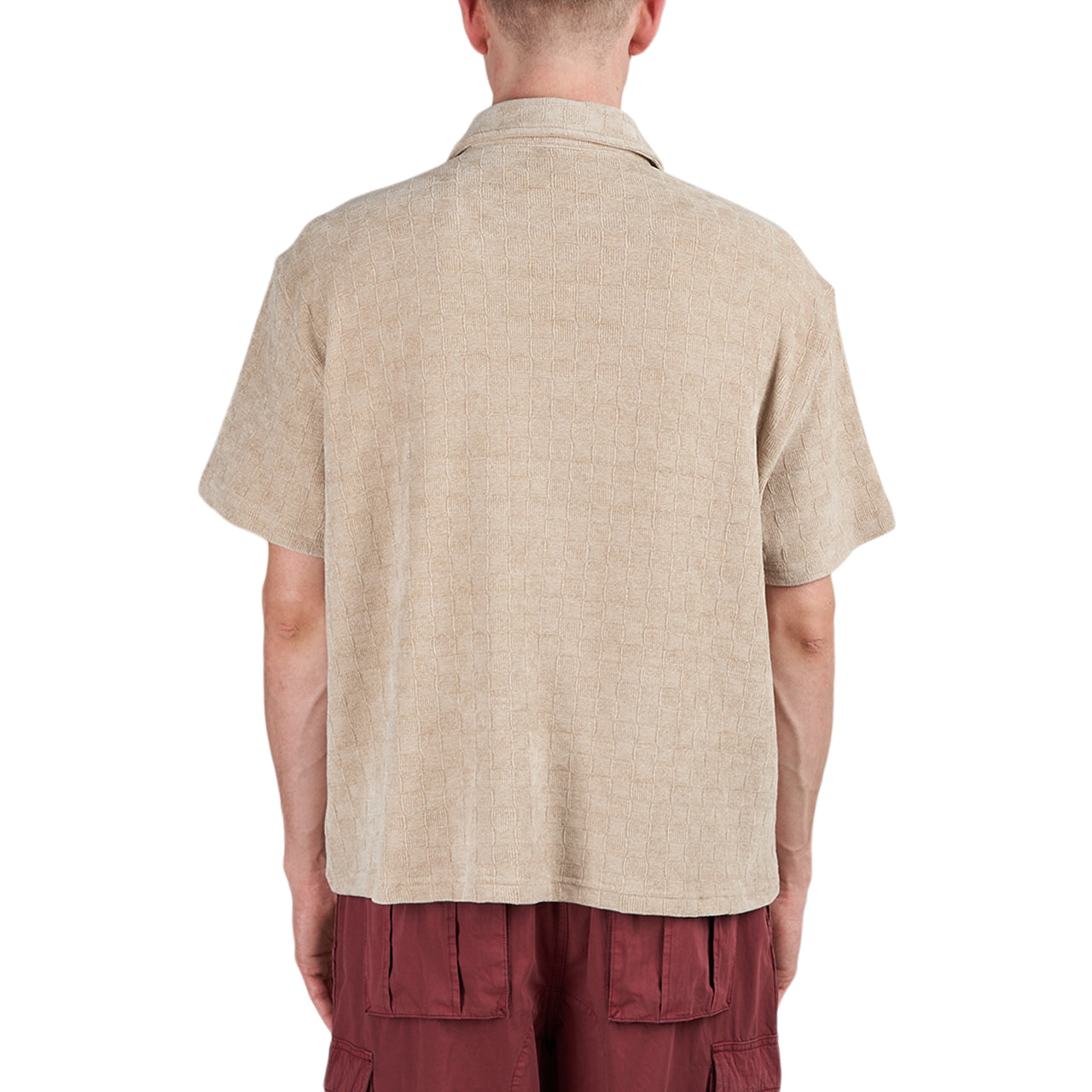 Brain Dead Knit Check Half Zip Shirt (Beige) - Allike Store