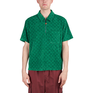 Brain Dead Knit Check Half Zip Shirt (Grün) - Allike Store
