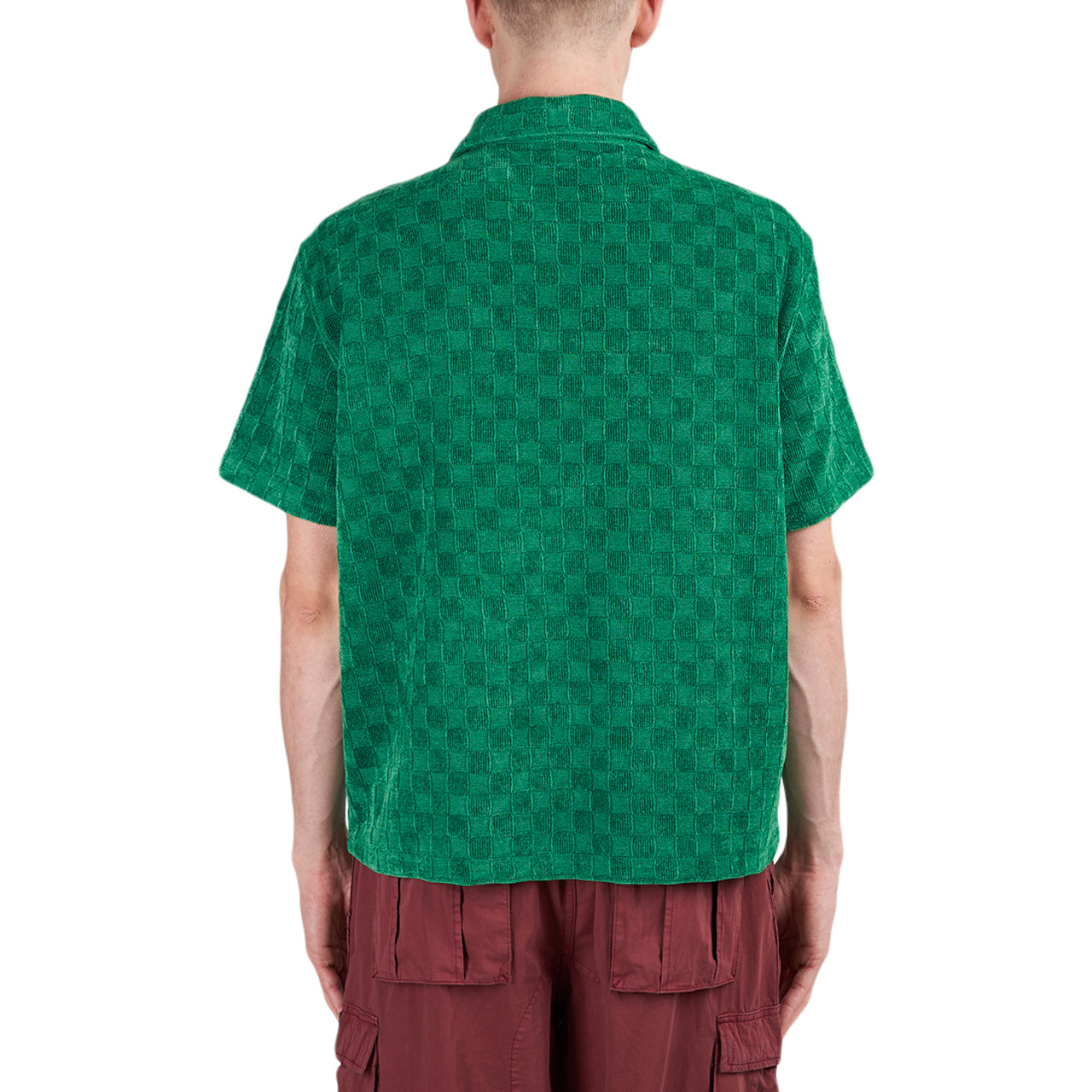 Brain Dead Knit Check Half Zip Shirt (Grün) - Allike Store