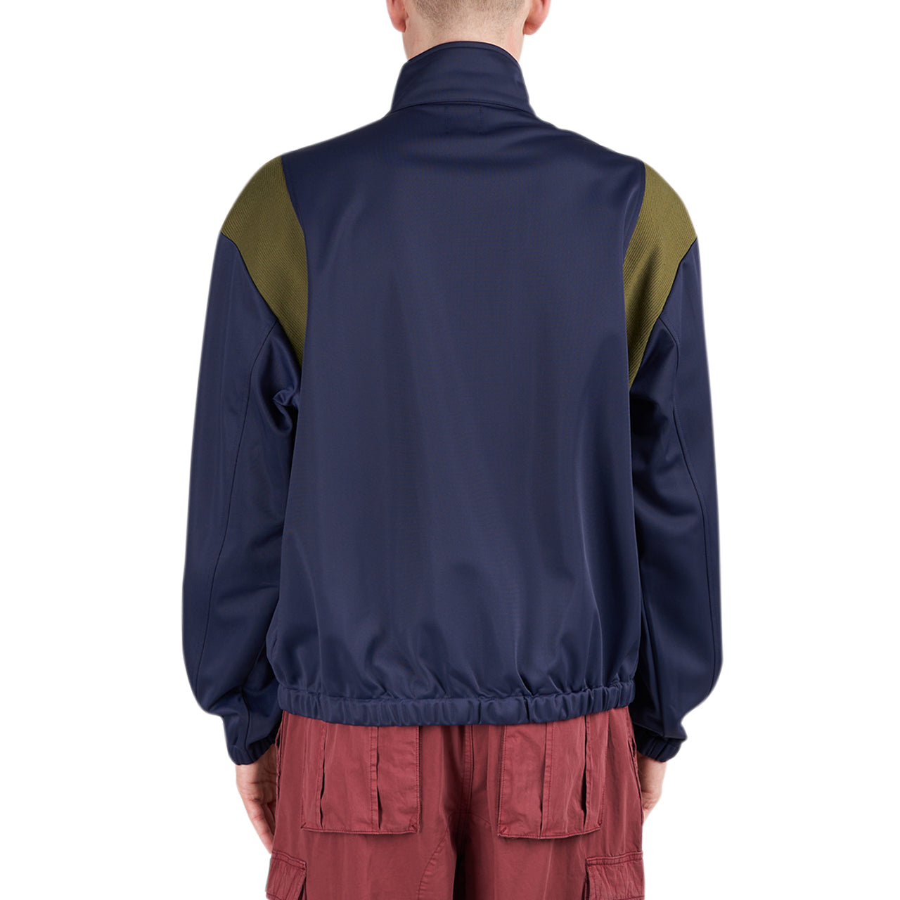 Brain Dead Alonzo Paneled Rib Track Jacket (Navy / Grün)  - Allike Store