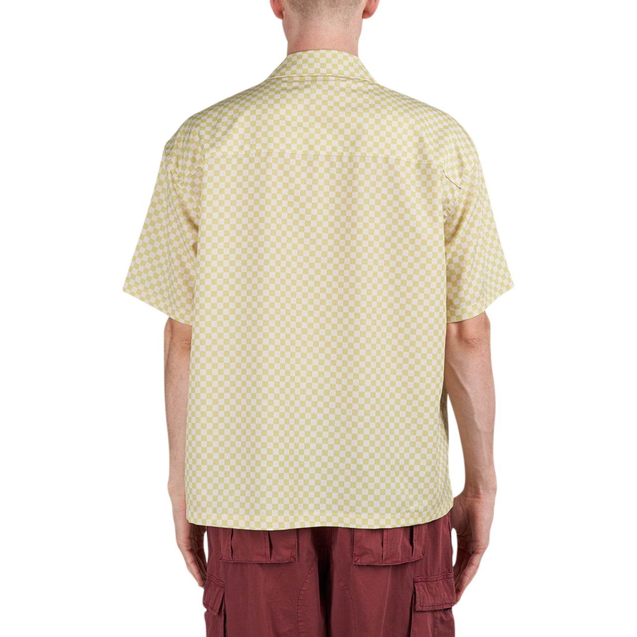 Brain Dead Micro Check Short Sleeve Snap Shirt (Gelb / Weiß / Grün)  - Allike Store