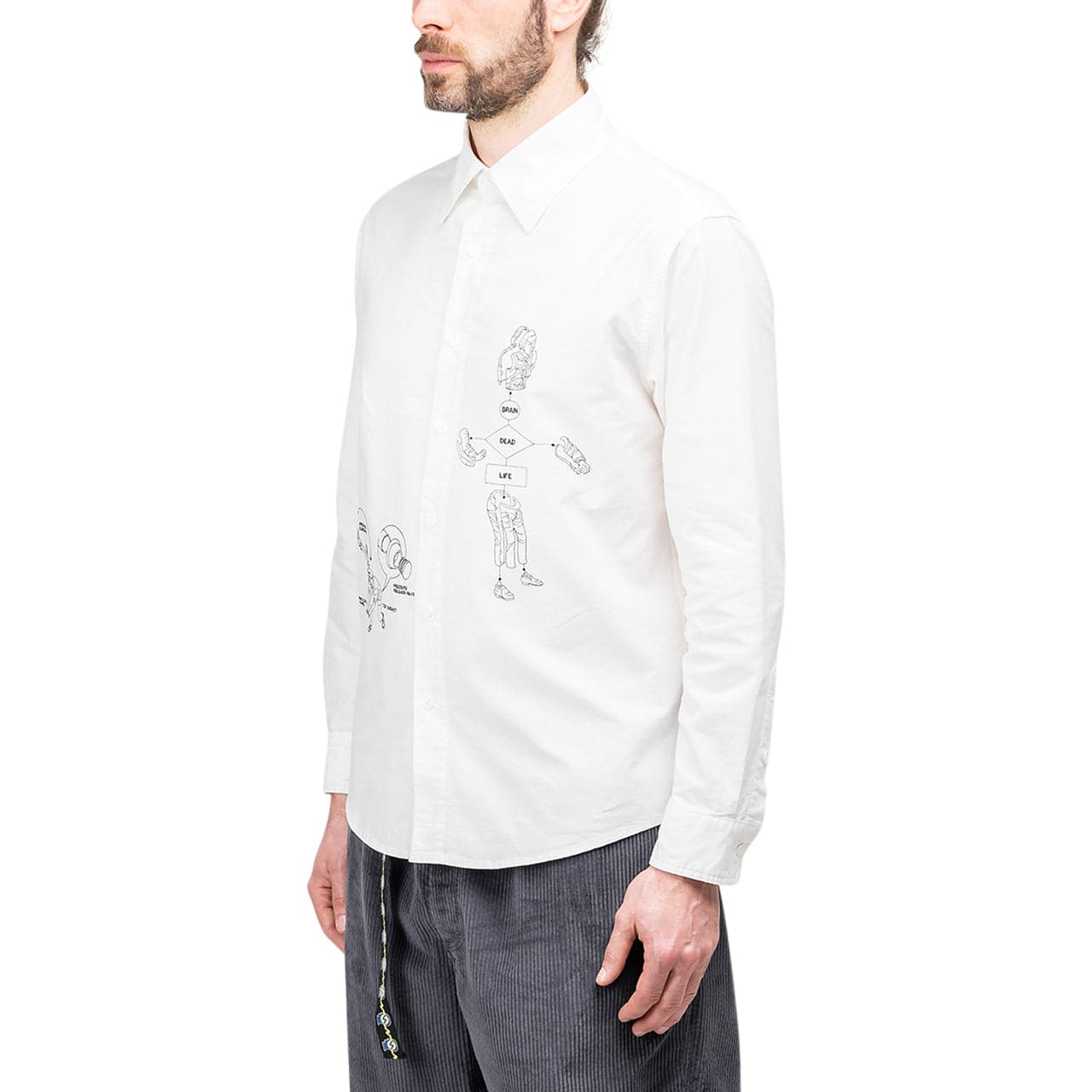 Brain Dead Tutorials Poplin Button Up Shirt (Weiß) - Allike Store