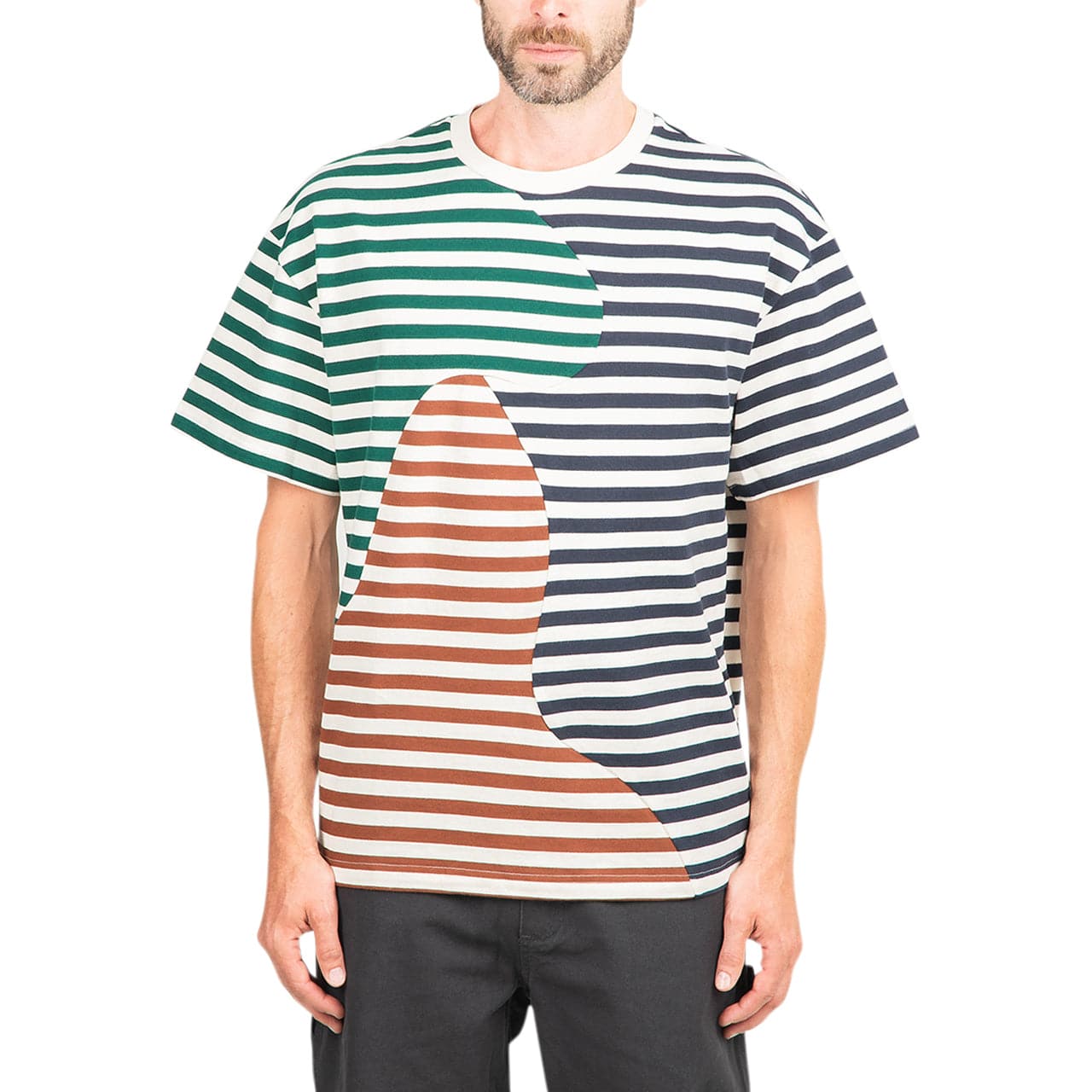 Brain Dead Organic Paneled Stripe Shirt (Multi) P21T00001828