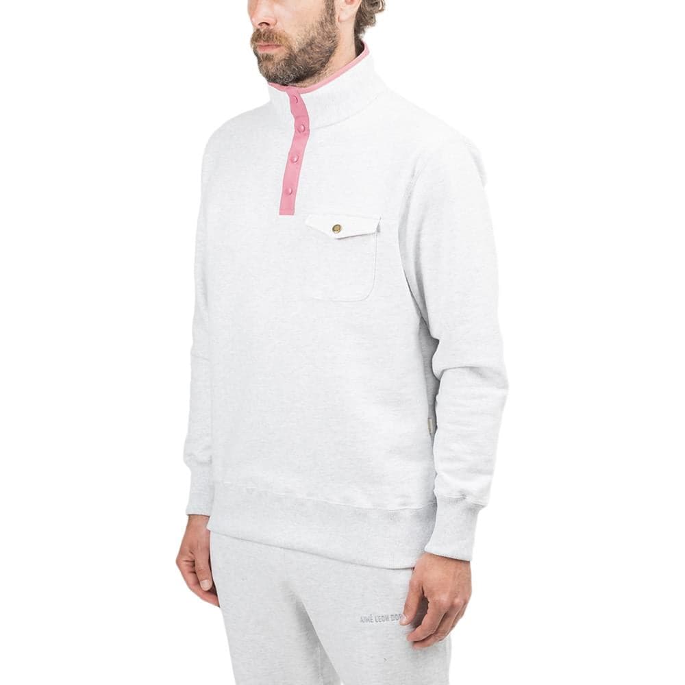 Aimé Leon Dore Half Button Sweatshirt (Hellgrau) - Allike Store