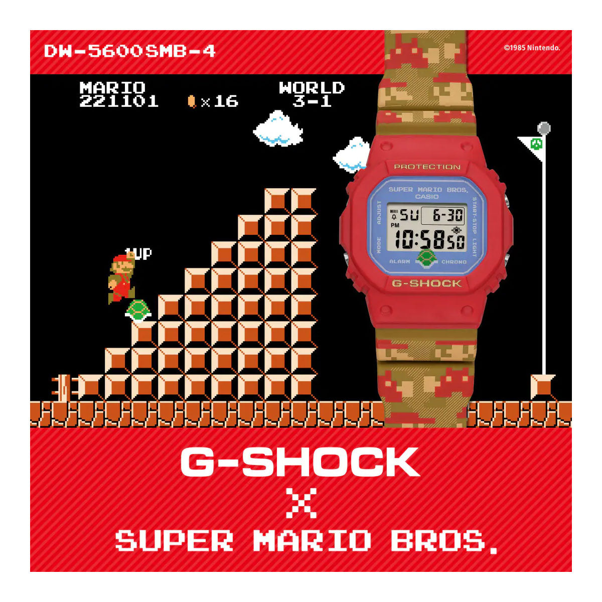 Casio x Super Mario G-Shock DW-5600SMB-4ER (Rot / Multi) - Allike Store