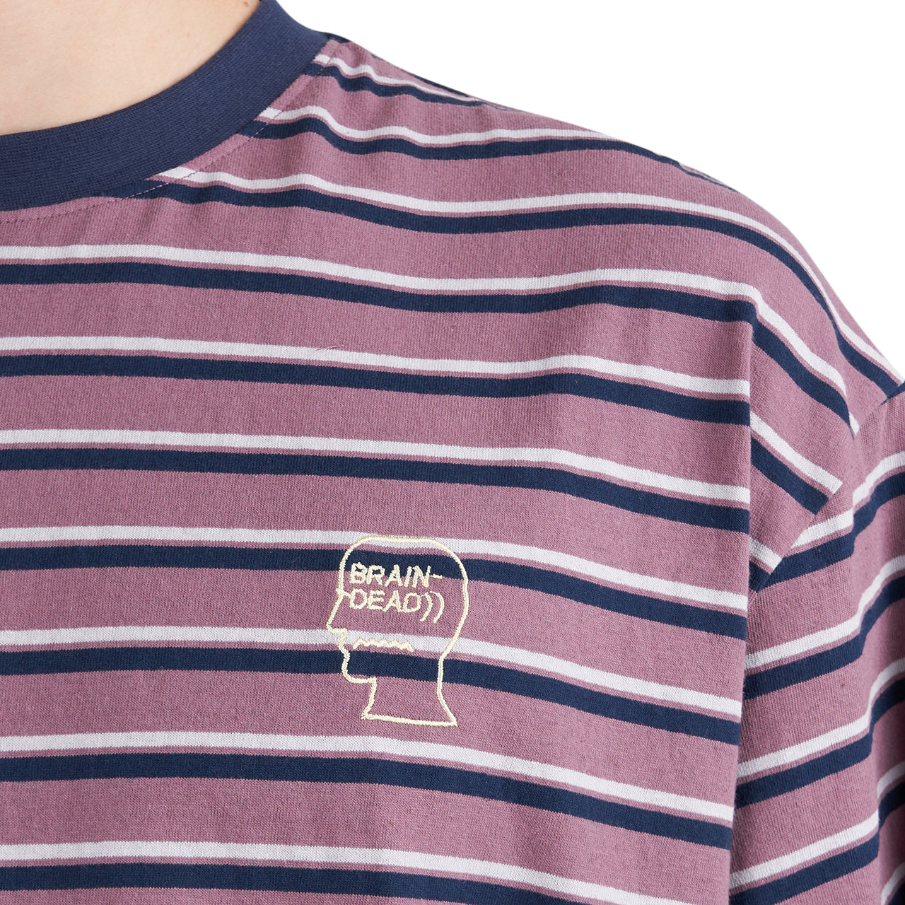 Brain Dead 94 Striped T-Shirt (Rose / Multi) - Allike Store
