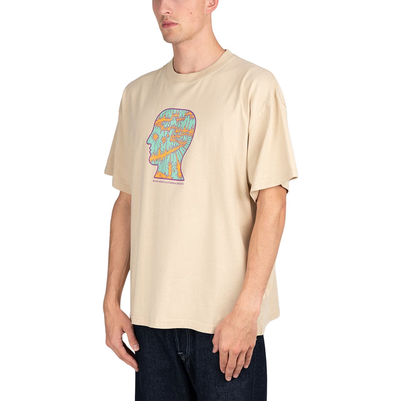 Brain Dead Split Planes T-Shirt (Beige / Türkis) - Allike Store