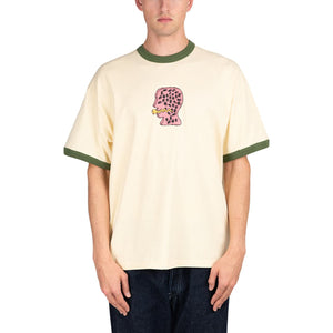 Brain Dead Mouthworm Short Sleeve Ringer Tee (Beige / Grün) - Allike Store
