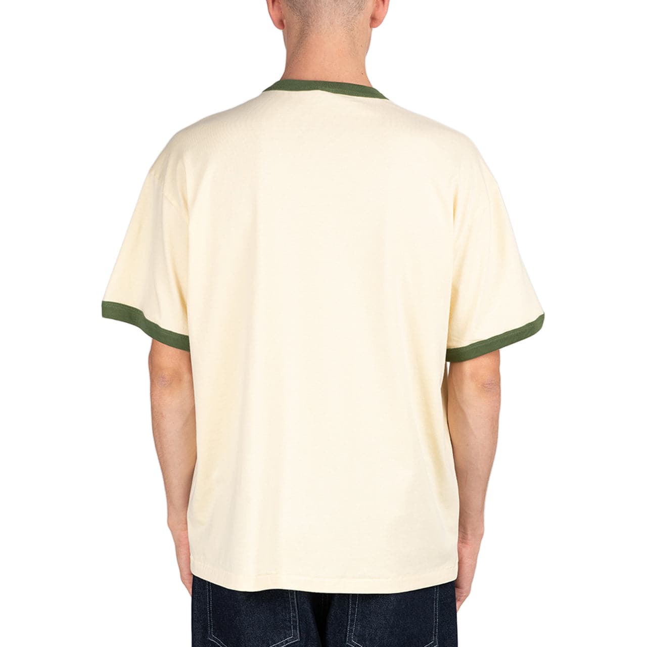 Brain Dead Mouthworm Short Sleeve Ringer Tee (Beige / Grün) - Allike Store