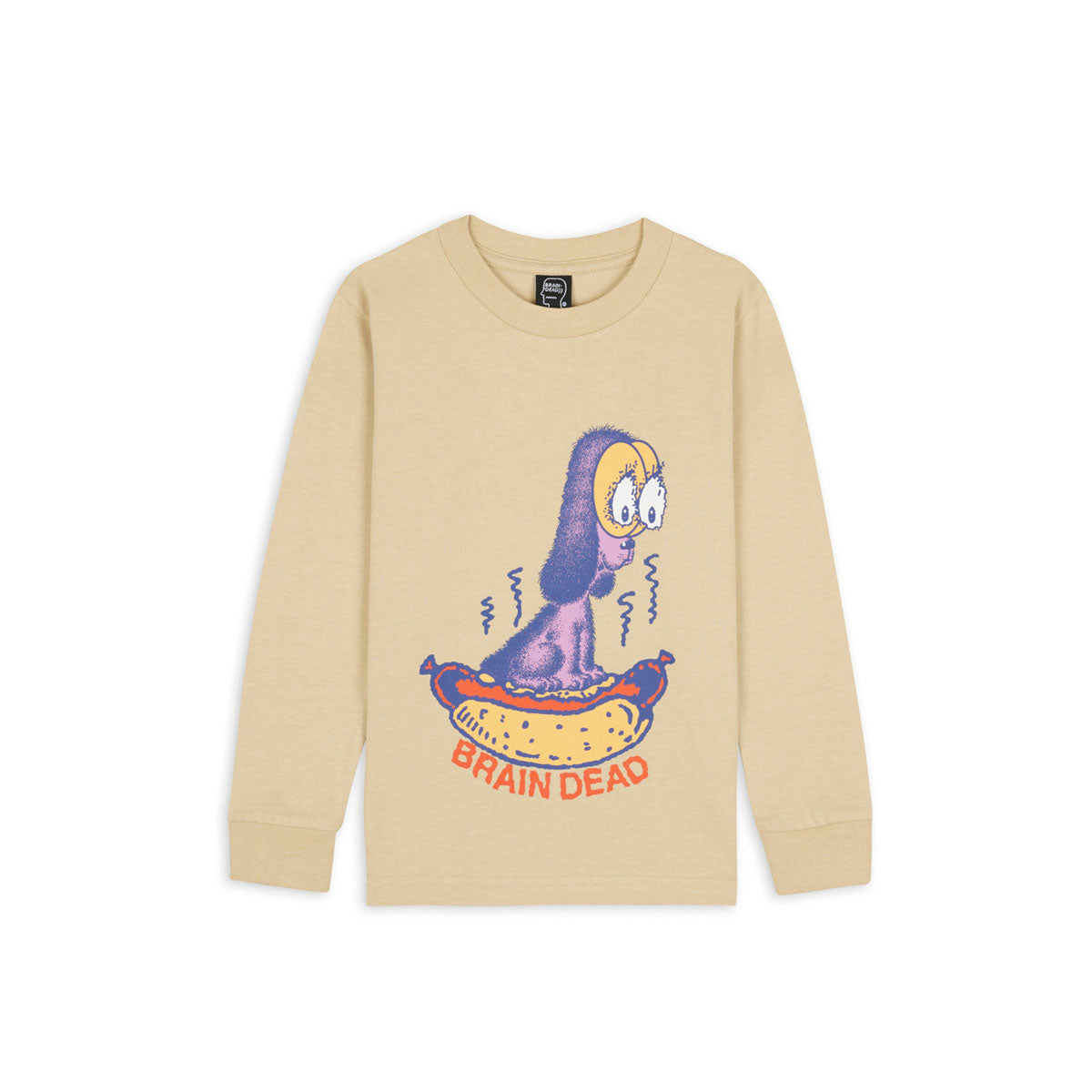 Brain Dead Hot Dog Kids Longsleeve (Beige)  - Allike Store