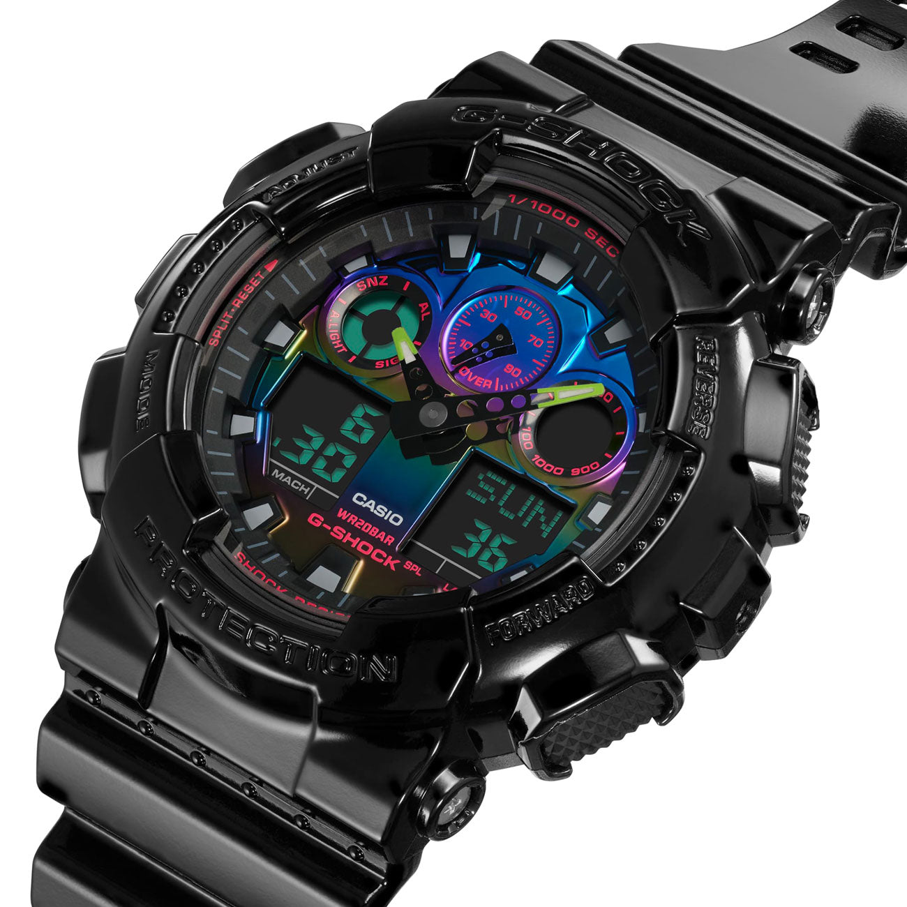 Casio G-Shock GA-100RGB-1AER (Schwarz / Multi)  - Allike Store