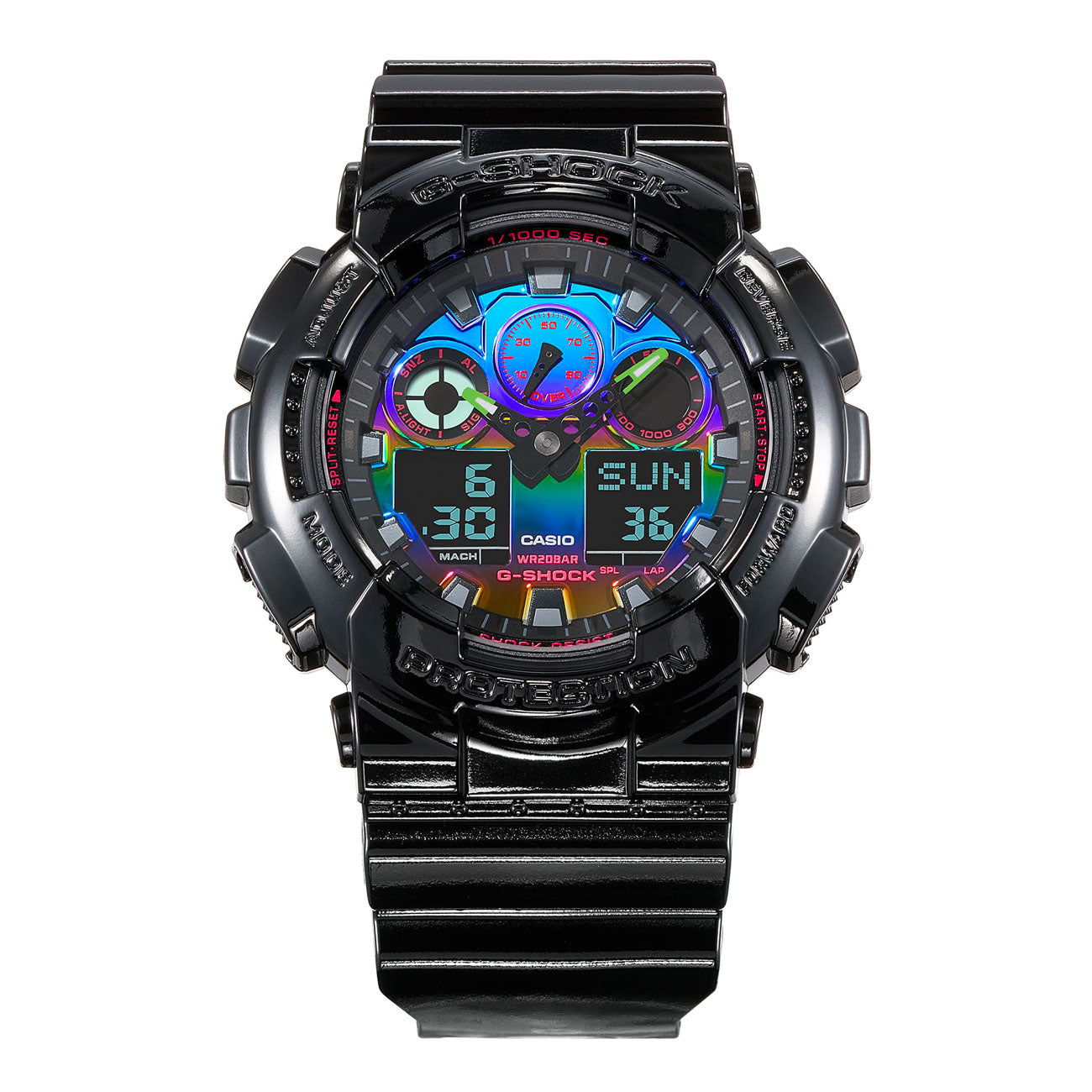 Casio G-Shock GA-100RGB-1AER (Schwarz / Multi)  - Allike Store