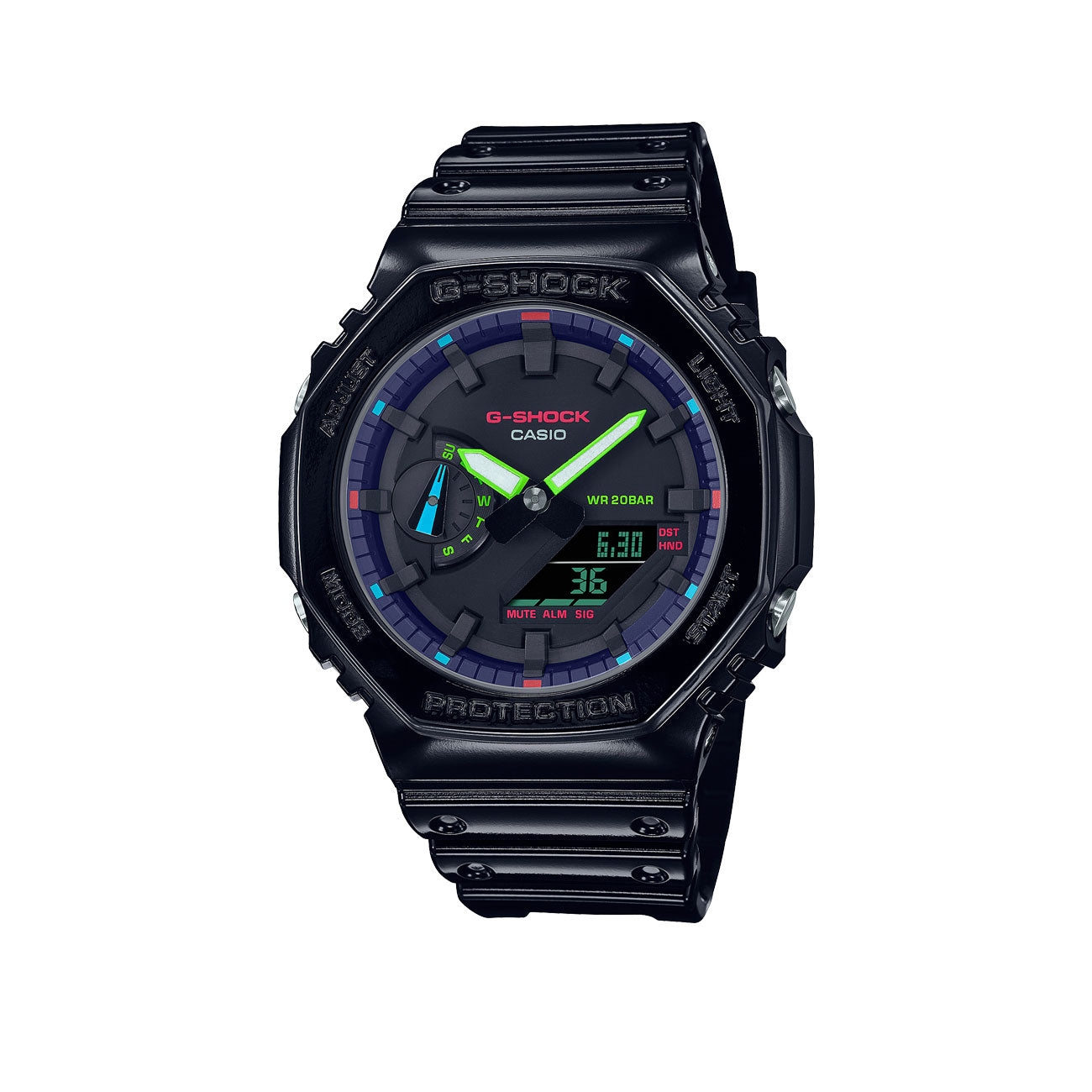 Casio G-Shock GA-2100RGB-1AER (Schwarz / Multi) - Allike Store