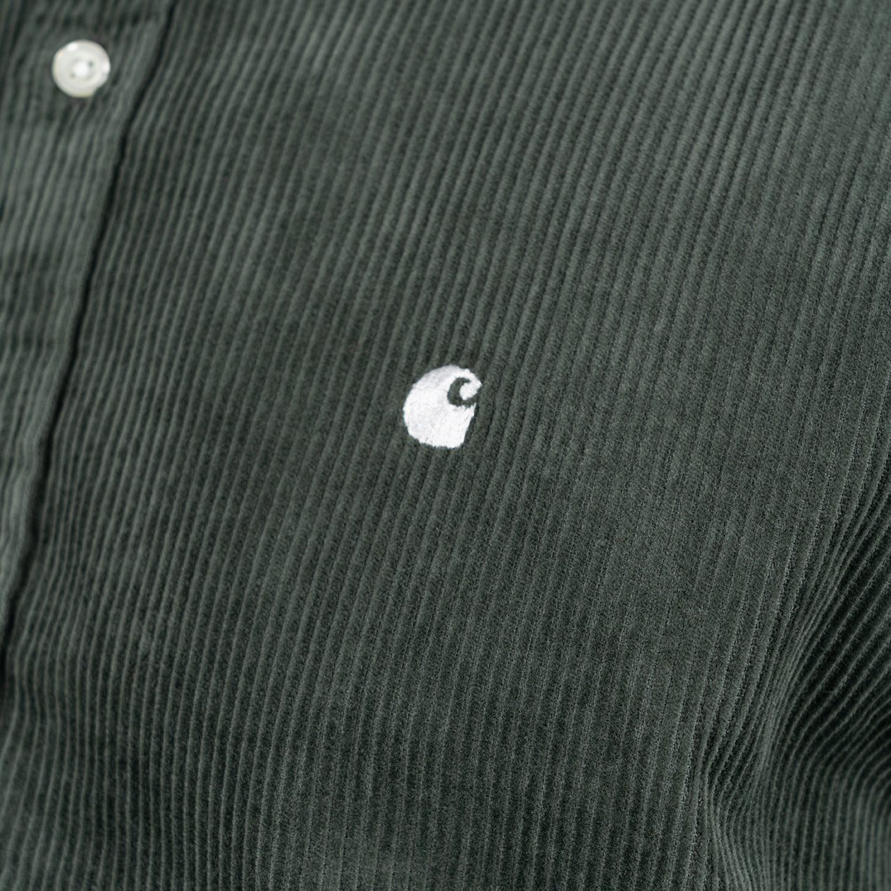 Carhartt WIP Madison Longsleeve Cord Shirt (Grau / Grün) - Allike Store