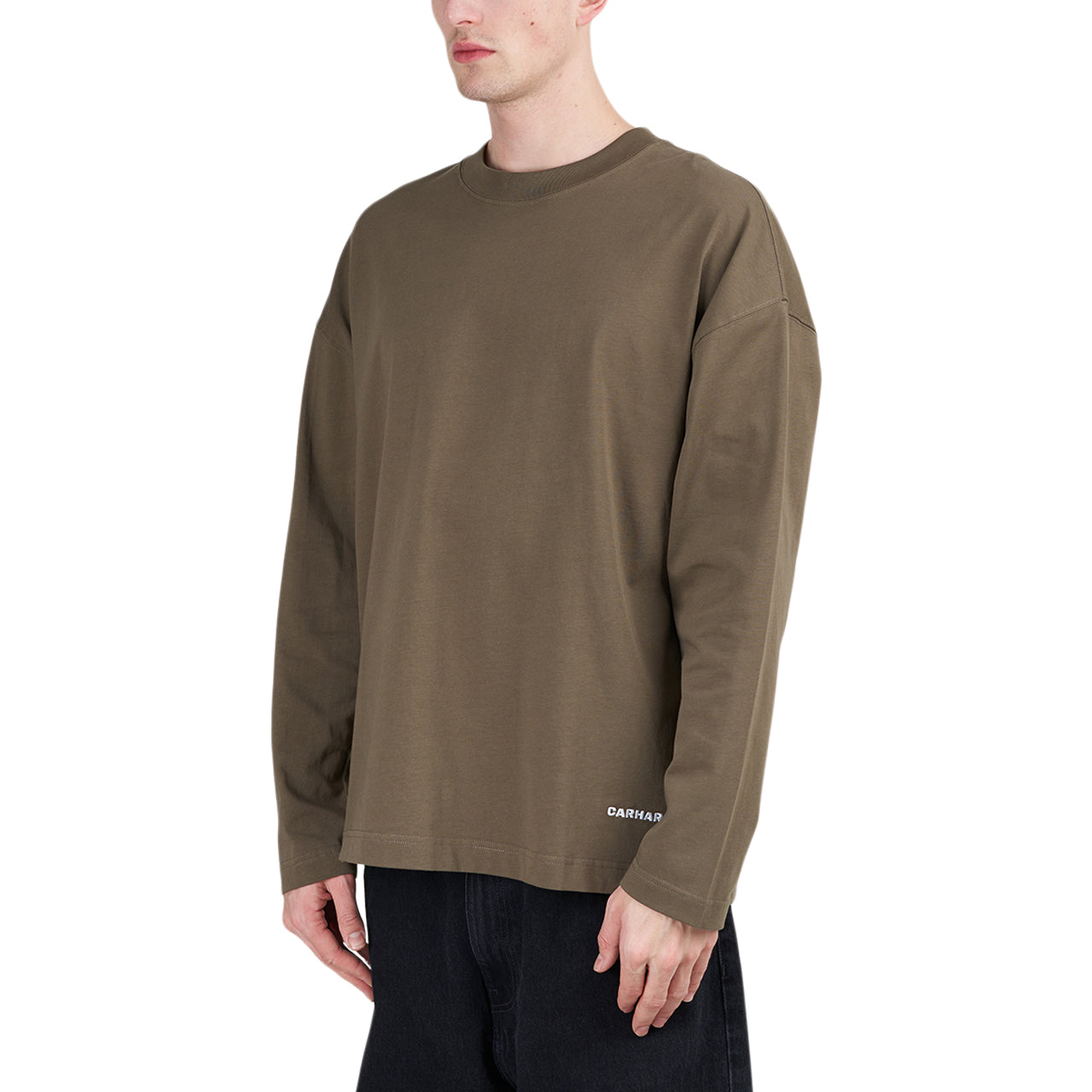 Carhartt WIP L/S Link Script T-Shirt (Oliv) - Allike Store
