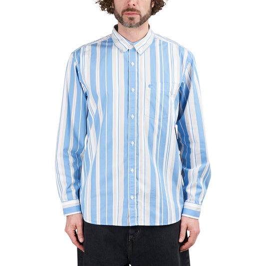 Carhartt WIP L/S Romero Shirt (Blau / Weiß)  - Cheap Witzenberg Jordan Outlet