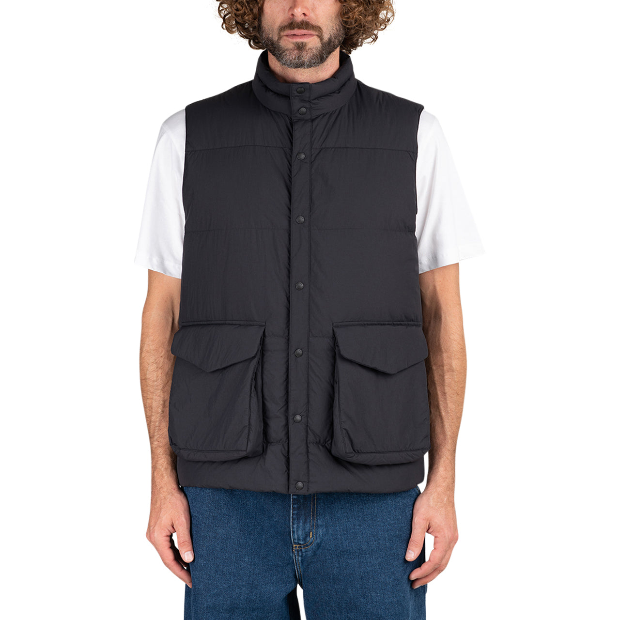 Snow Peak Recycled Nylon Ripstop Down Vest (Black)