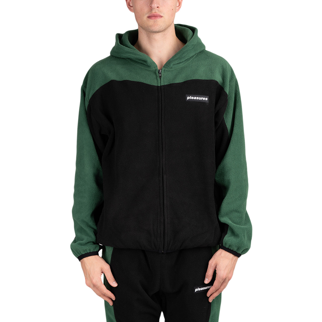 Pleasures Whiskey Zip Hoodie (Grün / Schwarz) - Allike Store