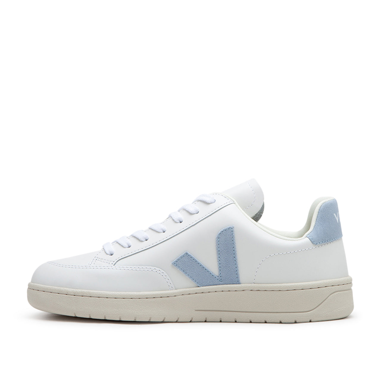 Veja V-12 Leather (Weiß / Hellblau) - Allike Store