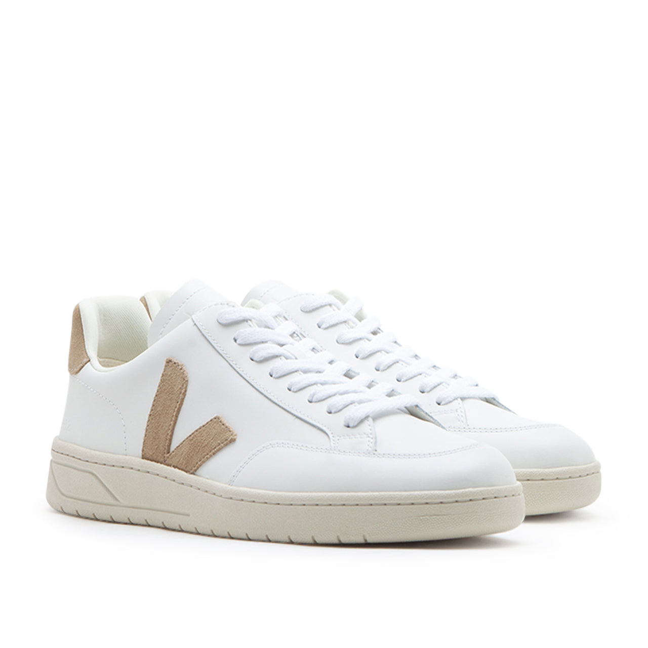 Veja V-12 Leather (Weiß / Braun) - Allike Store