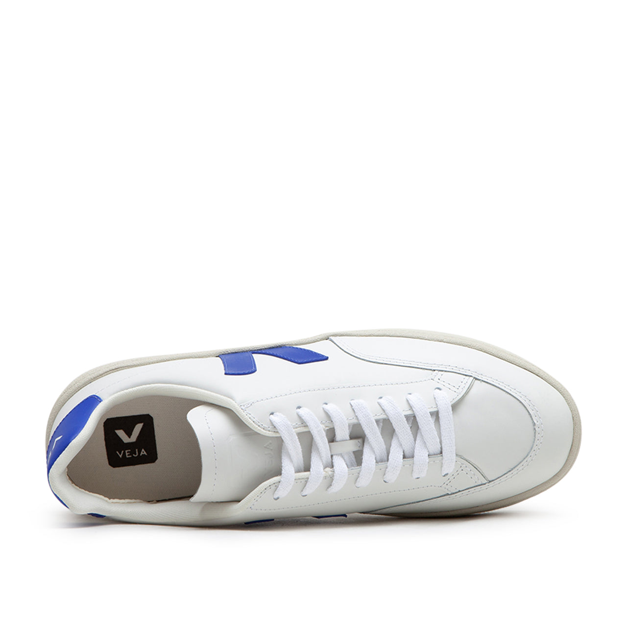 Veja V-12 Leather (Weiß / Blau) - Allike Store