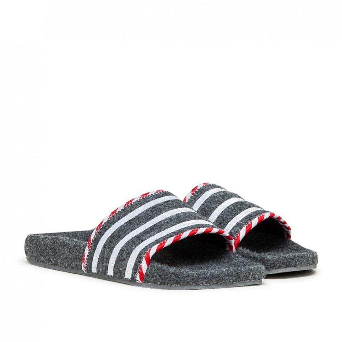 adidas Adilette (Grau / Weiß / Rot) - Allike Store