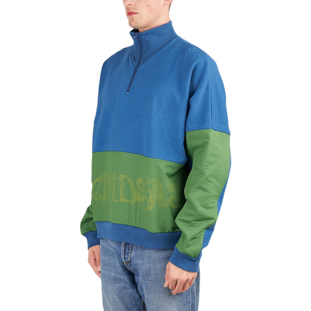 Brain Dead Sinister Screw Overlay Half Zip Fleece (Blau / Grün)  - Allike Store