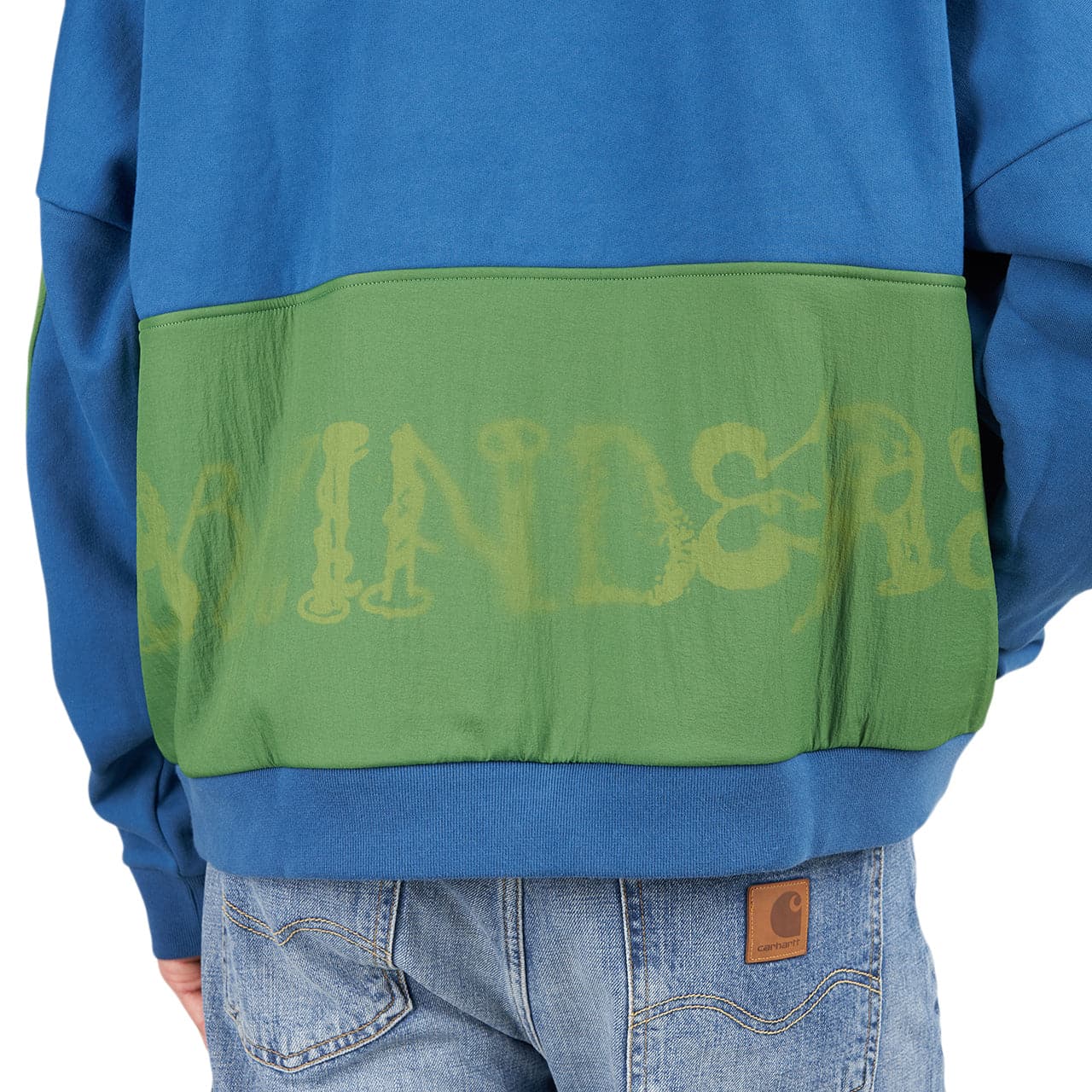 Brain Dead Sinister Screw Overlay Half Zip Fleece (Blau / Grün)  - Allike Store