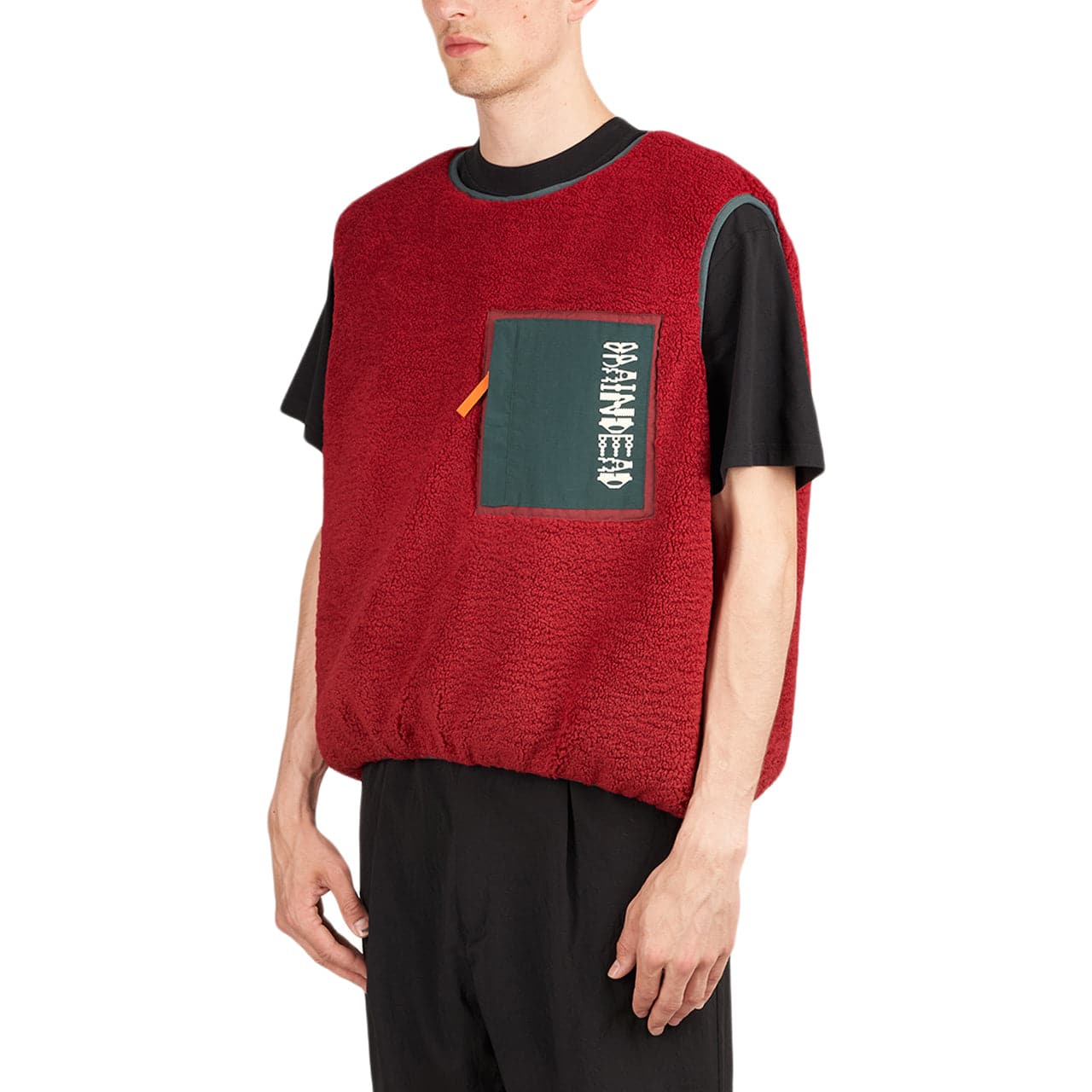 Brain Dead Ghost Sherpa Vest (Rot) - Allike Store