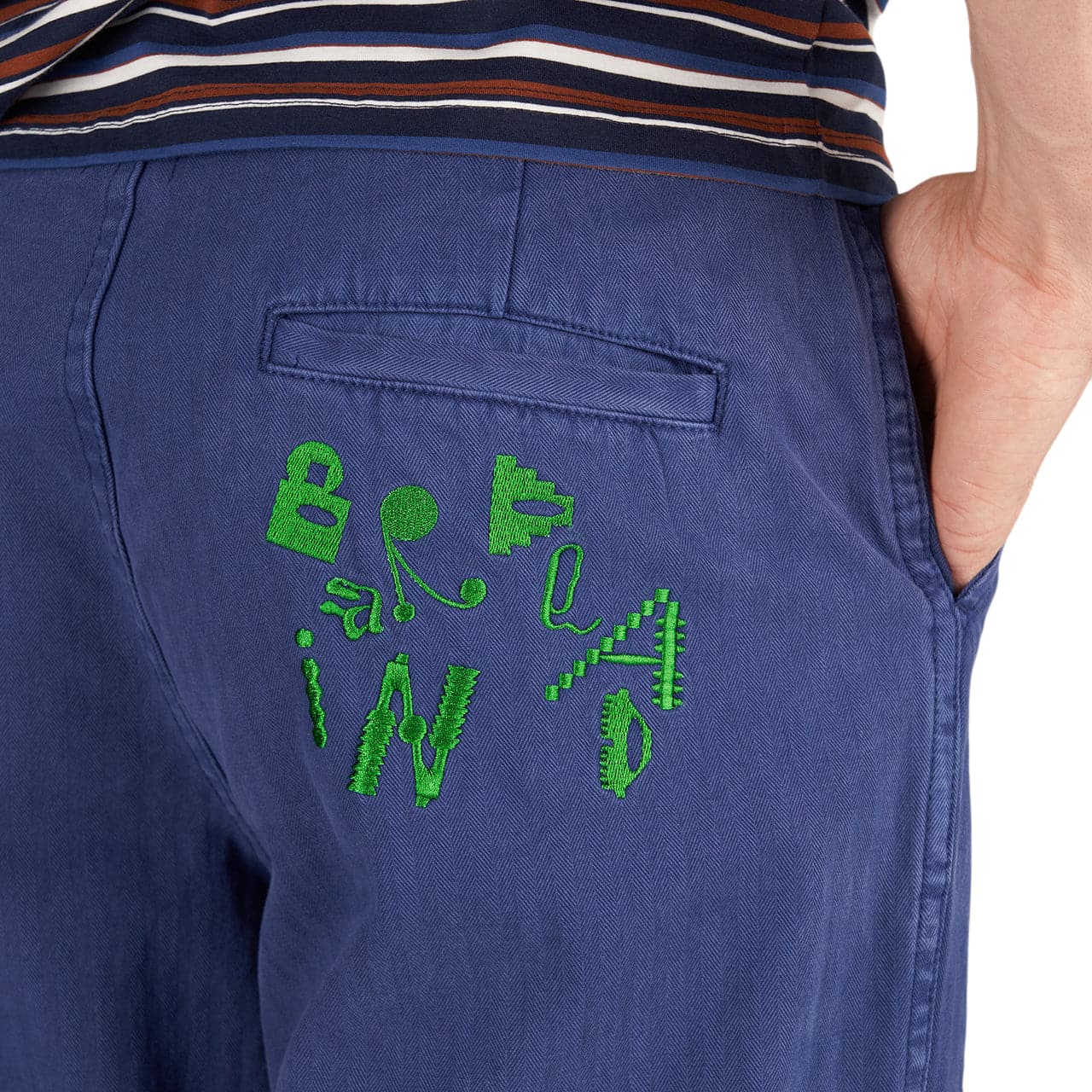 Brain Dead Gastro Pigment Dyed Herringbone Pant (Navy) - Allike Store