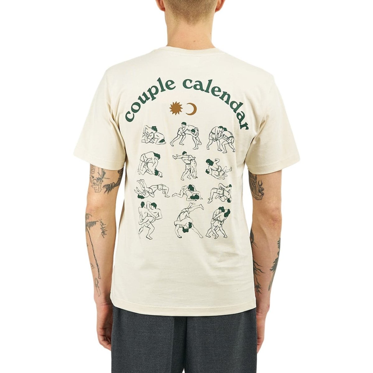 Carne Bollente Couple Calendar T-Shirt (Beige) - Allike Store
