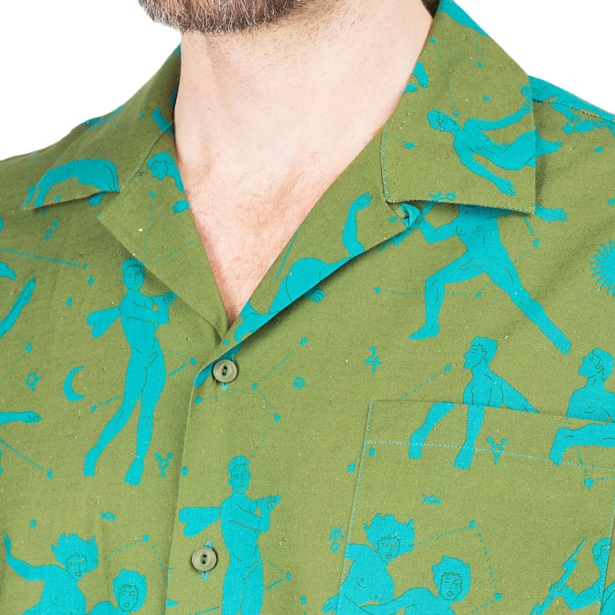 Carne Bollente The Sighing Game Shirt (Olive / Blau) - Allike Store