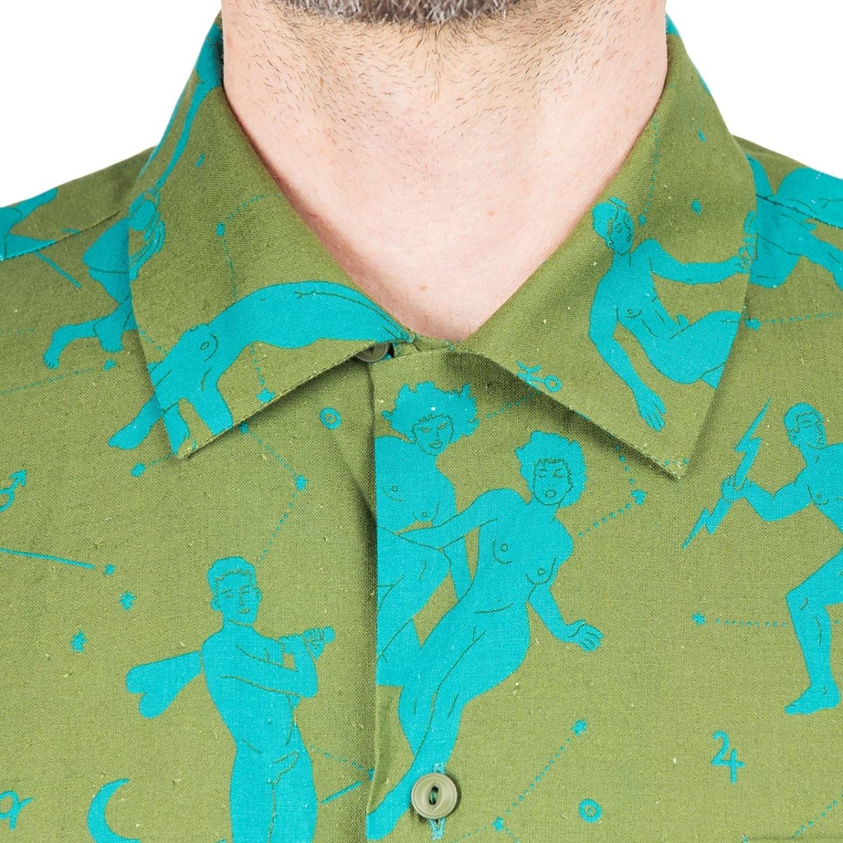 Carne Bollente The Sighing Game Shirt (Olive / Blau) - Allike Store