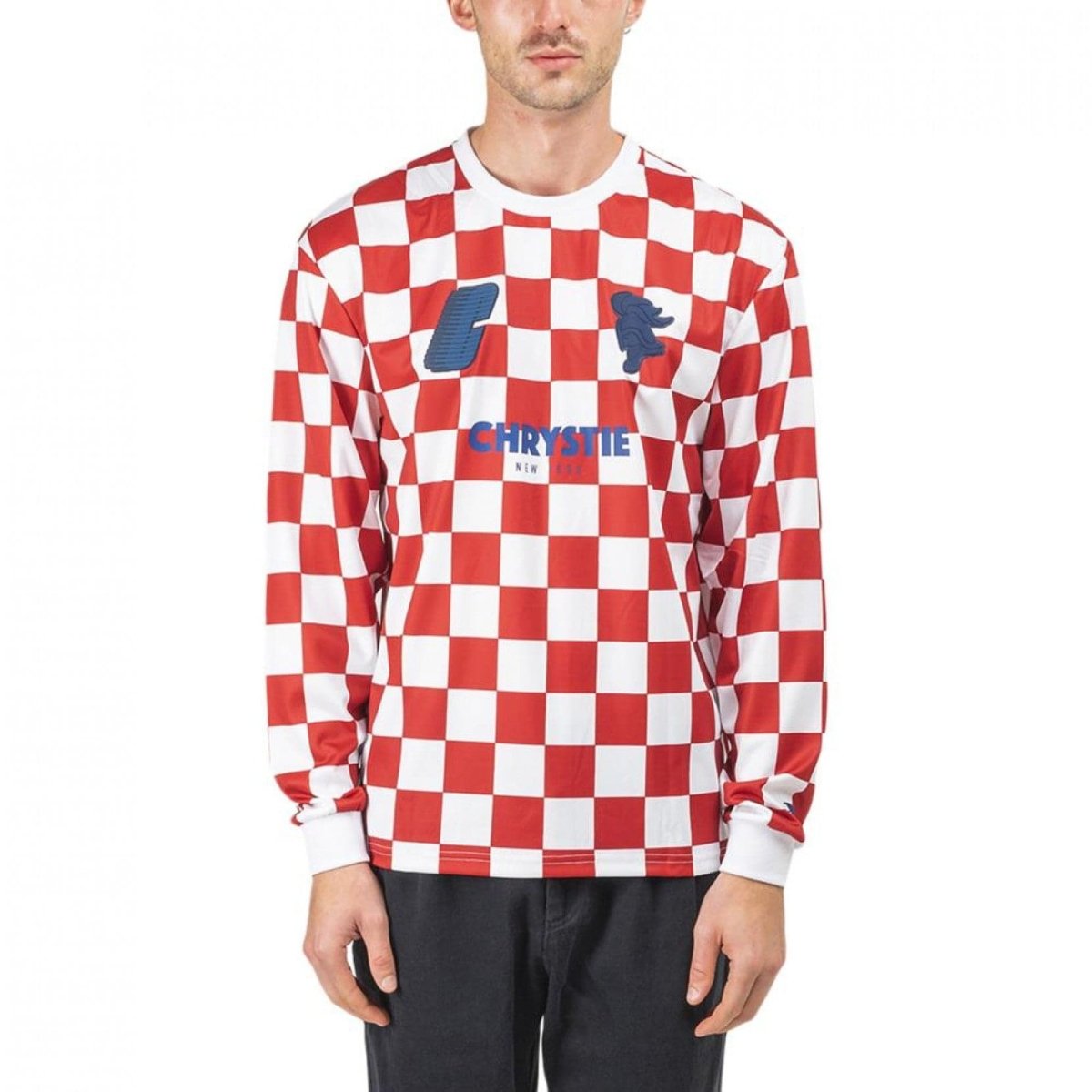 Red and white checkered best sale soccer jersey